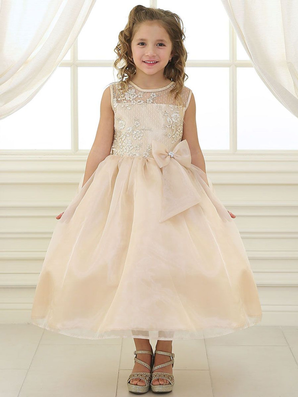 champagne flower girl dresses